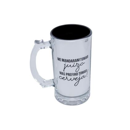 Imagem de Caneca de Chopp Churrasco Frases Engraçadas Zona Criativa 450ml Vidro Pintura Eletrostática