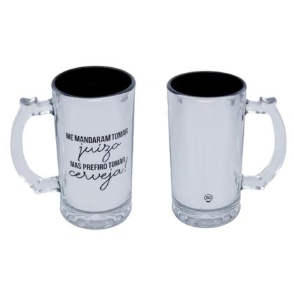 Imagem de Caneca de Chopp Churrasco Frases Engraçadas Zona Criativa 450ml Vidro Pintura Eletrostática