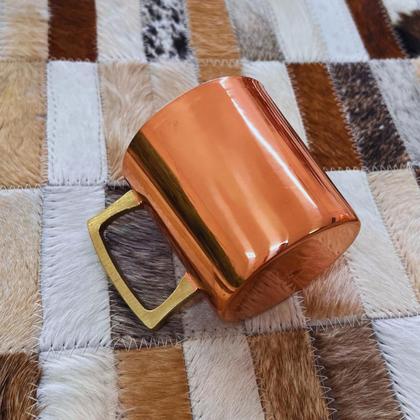 Imagem de Caneca de Cobre 350 ml (Lisa / Sem Borda / Alças de Bronze)