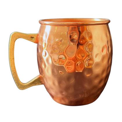 Imagem de Caneca de Cobre Barril 400 Ml (Martelada / Alça de Bronze)