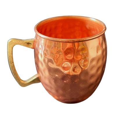 Imagem de Caneca de Cobre Barril 400 Ml (Martelada / Alça de Bronze)