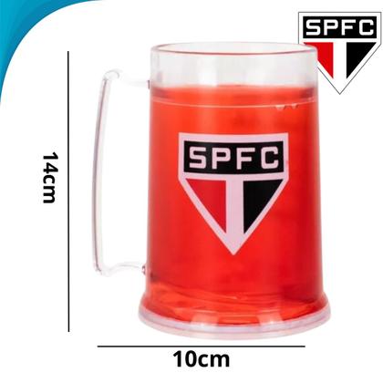 Imagem de Caneca De Gel São Paulo Oficial Mantém Chopp E Cerveja Gelada Presente Para Pai