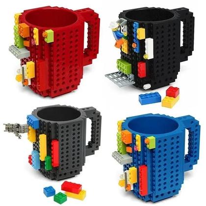 Imagem de Caneca De Leite E Café Com Design De Blocos De Montar 350ml Criativa Para Crianças DIY Presente De
