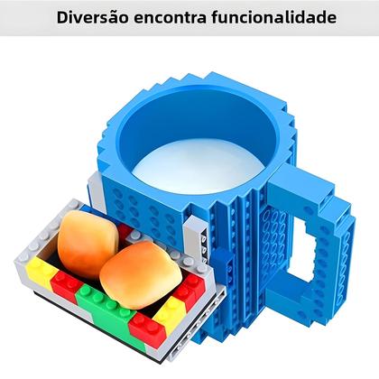 Imagem de Caneca De Leite E Café Com Design De Blocos De Montar 350ml Criativa Para Crianças DIY Presente De