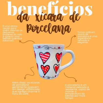 Caneca de Porcelana Jogo com 6 unidades Utilidades Domesticas Cozinha Café Chá - Rosa Decor Home Imagem de Caneca de Porcelana Jogo com 6 unidades Utilidades Domesticas Cozinha Café Chá