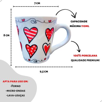 Caneca de Porcelana Jogo com 6 unidades Utilidades Domesticas Cozinha Café Chá - Rosa Decor Home Imagem de Caneca de Porcelana Jogo com 6 unidades Utilidades Domesticas Cozinha Café Chá