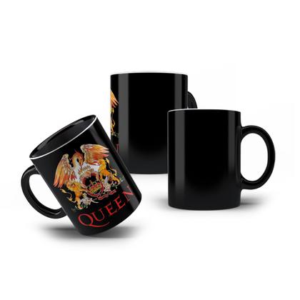 Imagem de Caneca de Porcelana Preta Banda Queen Freddie Mercury Rock