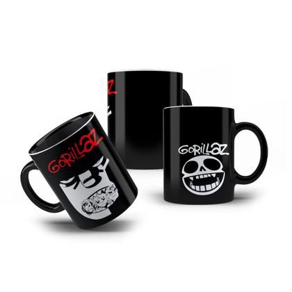 Imagem de Caneca de Porcelana Preta Banda Virtual Gorillaz Trip Rock