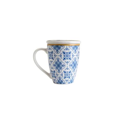 Imagem de Caneca de porcelana White c/tampa e filtro azul branca 310ml