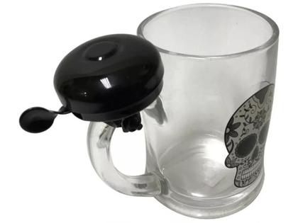 Imagem de Caneca De Vidro 400Ml Campainha Milk Estampa Caveira Pirata