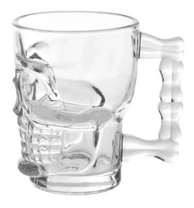 Imagem de Caneca de vidro para chopp e cerveja caveira rock style 500 ml transparente