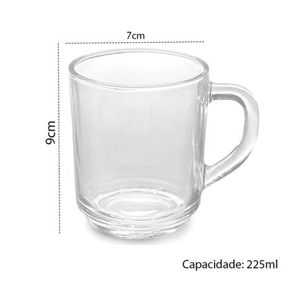 Imagem de Caneca De Vidro Safira 225ml Elegante Transparente Bedidas 