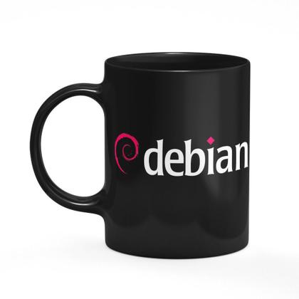 Imagem de Caneca Debian Linux Preta