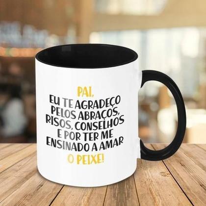 Imagem de Caneca Decorativa Divertida Futebol - Pai Santista Peixe