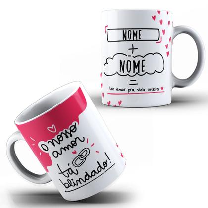 Imagem de Caneca Dia Dos Namorados Frase Personalizada Com Nome Amor Blindado Love Presente - MEGA OFERTA!