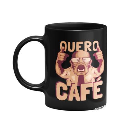 Imagem de Caneca Divertida - Quero café Meme - Preta