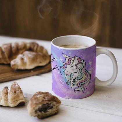 Imagem de Caneca Divertida Unicórnio Sonhos Presente Geek