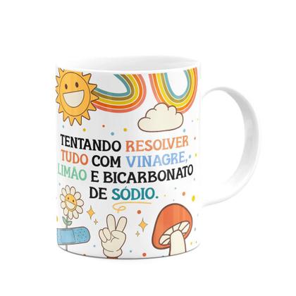 Imagem de Caneca Divertida Vibes - Tentando resolver tudo