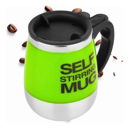 Imagem de Caneca eletrica mixer automatica copo misturador bule liquidificador shake whey 400ml portatil verde