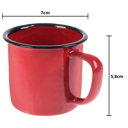 Imagem de Caneca Esmaltada 150ml 6cm Vermelha  02 Un