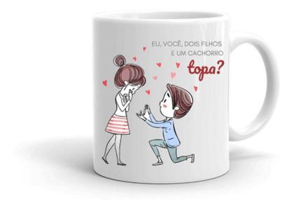 Imagem de Caneca Eu, Você, Dois Filhos E Um Cachorro Dia Dos Namorados