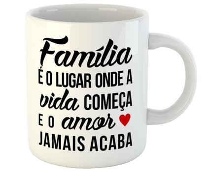 Imagem de Caneca família é o lugar onde a vida começa presente amor