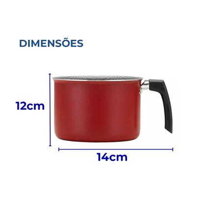 Imagem de Caneca Fervedor De Leite Cinza/vermelho - Alegrete - 1,85L