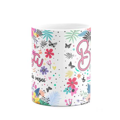 Imagem de Caneca Floral Família - Bisa, é mãe três vezes