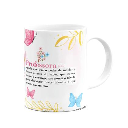 Imagem de Caneca Floral Professor -  O significado de professora