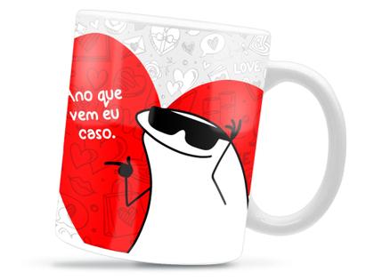 Imagem de Caneca Flork Rolo Divertida Porcelana Xícara 325ml + Caixa Presente