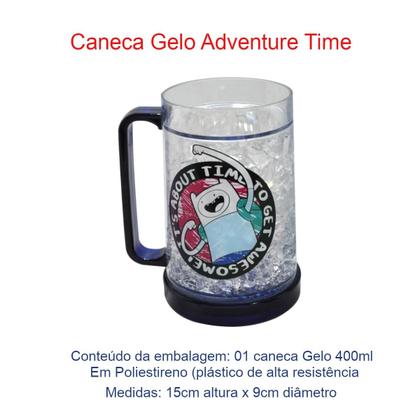 Imagem de Caneca Gelo 400ml Adventure Time para Cerveja drinks sucos