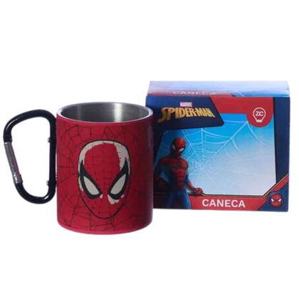 Imagem de Caneca Homem Aranha Spiderman Em Aço Inox Com Mosquetão 300mL Original, Zona Criativa