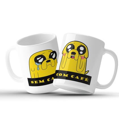 Imagem de Caneca Jake Hora de Aventura Com Café Sem Café Porcelana