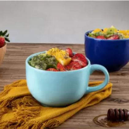 Imagem de Caneca Jumbo de 740mL Biona Oxford Cerâmica p/ Café e Sopa