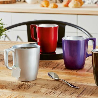 Imagem de Caneca Luminarc Flashy de Vidro Prata Capuccino e Chá 250ml