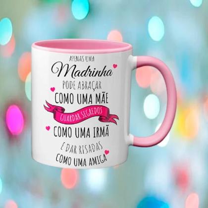 Imagem de Caneca madrinha alça rosa 325ml