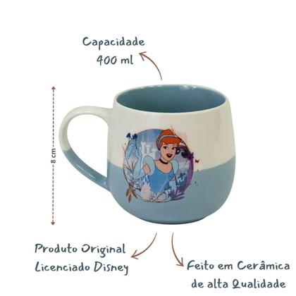 Imagem de Caneca Maggie Princesas Disney Floral Em Cerâmica 400mL Original, Zona Criativa, Xícara De Café
