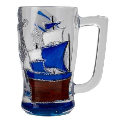 Imagem de Caneca Marinheiro Azul Cerveja Chopp Taberna Vidro 340Ml