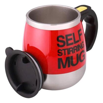 Imagem de Caneca Mixer Eletrica Portatil Copo Automatica 400ml Para Shake Whey Cafe Bebidas Cafe Achocolatado Mexedora Vermelha