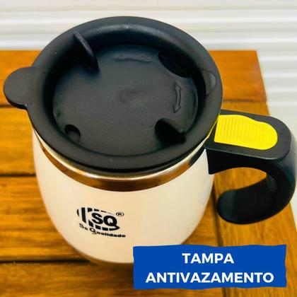 Caneca Mixer Misturador Inox Automática 400ml Copo Térmico Mixer de Bebidas Café Suco Shake COR:AMARELO - S&Q Imagem de Caneca Mixer Misturador Inox Automática 400ml Copo Térmico Mixer de Bebidas Café Suco Shake COR:AMARELO