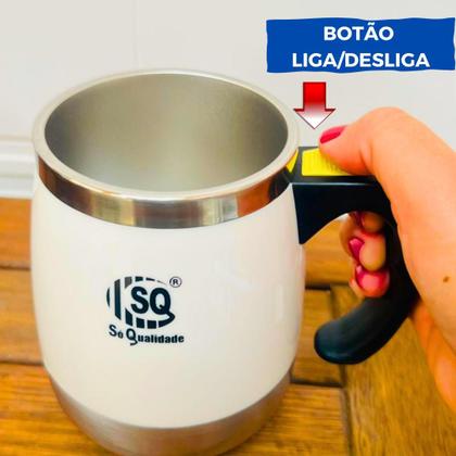 Caneca Mixer Misturador Inox Automática 400ml Copo Térmico Mixer de Bebidas Café Suco Shake COR:AMARELO - S&Q Imagem de Caneca Mixer Misturador Inox Automática 400ml Copo Térmico Mixer de Bebidas Café Suco Shake COR:AMARELO