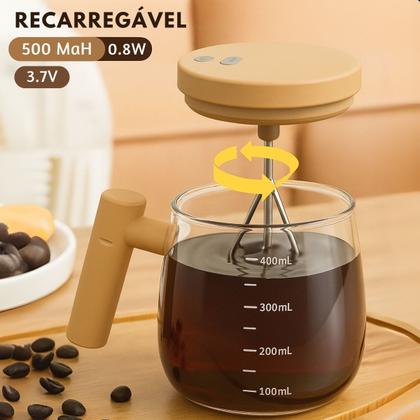 Imagem de Caneca Mixer Vidro Misturador De Bebidas Portátil 500ml Elétrica Automática Café Suco -