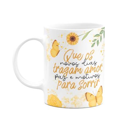 Imagem de Caneca Motivação - Amor, paz e motivos para sorrir