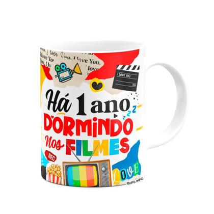 Imagem de Caneca Namorados - Há um ano dormindo nos filmes
