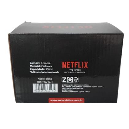 Imagem de Caneca Netflix Cubo 3D Quadrada Cerâmica Preta 300ML Oficial - Zona Criativa