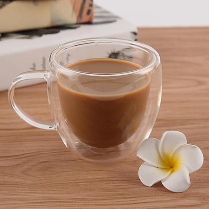 Imagem de Caneca Parede Dupla 250ml Xícara De vidro Duplo