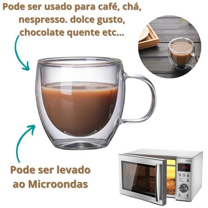 Imagem de Caneca Parede Dupla 250ml Xícara De vidro Duplo