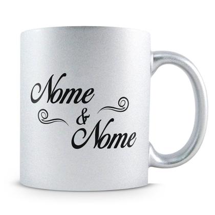 Imagem de Caneca Perolada Prata para Bodas de Prata Personalizada com Nome - 325ml