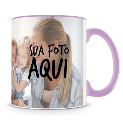 Imagem de Caneca Personalizada Lilás com Alça e Interior Personalizável