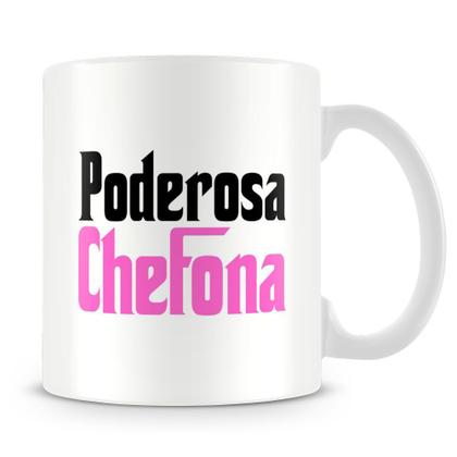 Imagem de Caneca Poderosa Chefona - Cerâmica Branca Personalizada com Frase Empoderadora